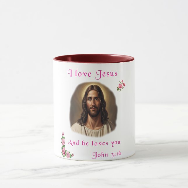 Caneca Eu amo Jesus (Centro)