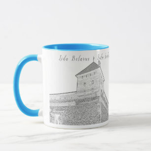 Caneca Eu Amo Lida Belarus Architecture Castle Sketch