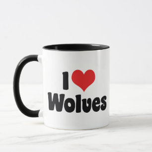 Caneca Eu Amo Lobos do Coração - Lobo