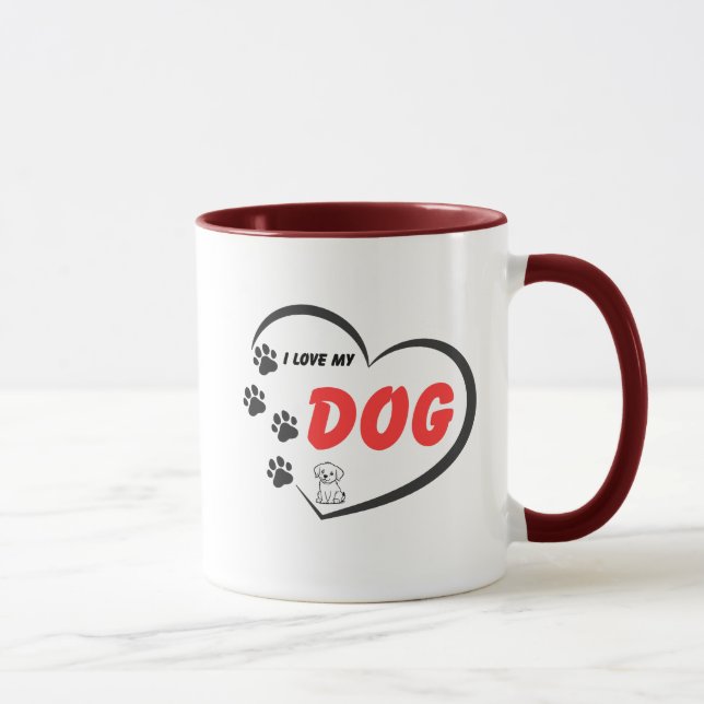 Caneca Eu Amo Meu Cachorro (Direita)