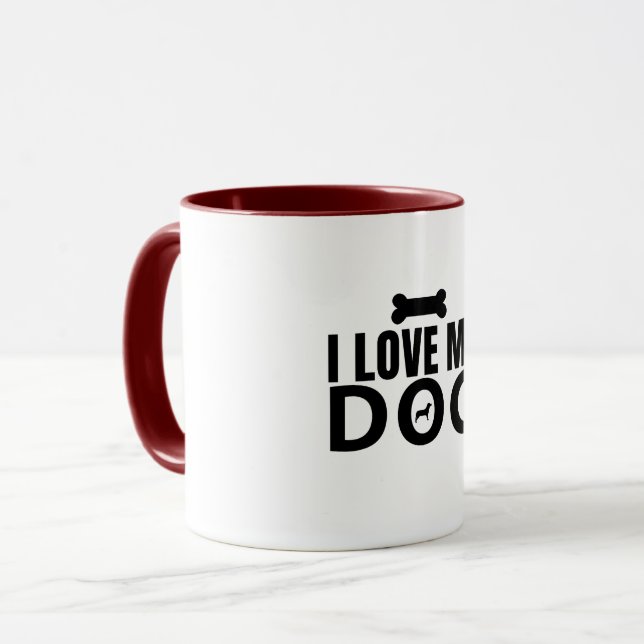 Caneca Eu Amo Meu Cachorro (Frente Esquerda)