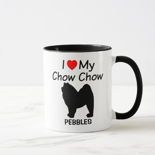 Caneca Eu Amo Meu Cachorro De Chow (Direita)