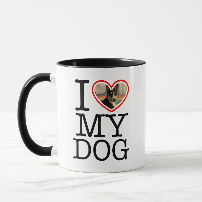 Caneca Eu Amo Meu Cachorro Personalizado (Esquerda)