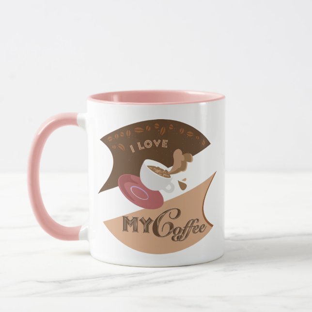 Caneca Eu Amo Meu Café Retro Java (Esquerda)