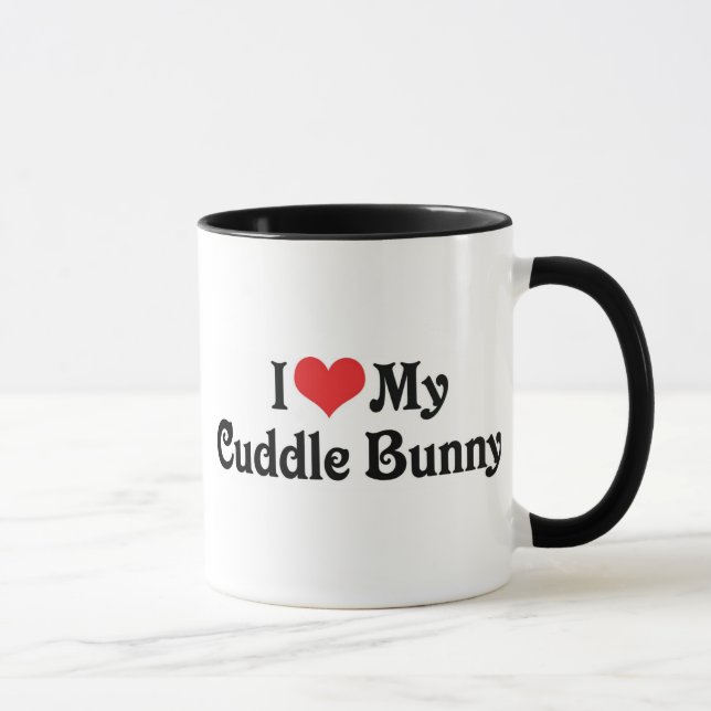 Caneca Eu Amo Meu Coelho de Abraço (Direita)