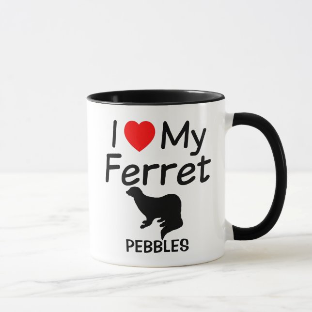 Caneca Eu Amo Meu Ferret (Direita)