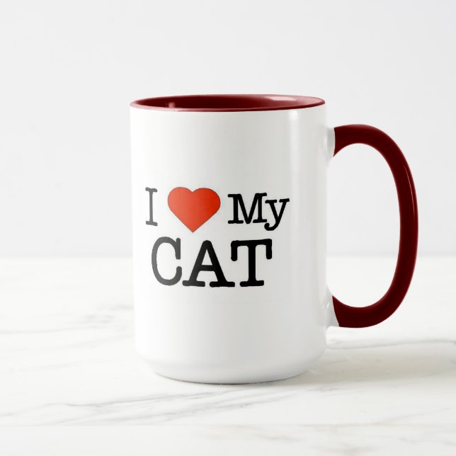 Caneca Eu Amo Meu Gato (Direita)