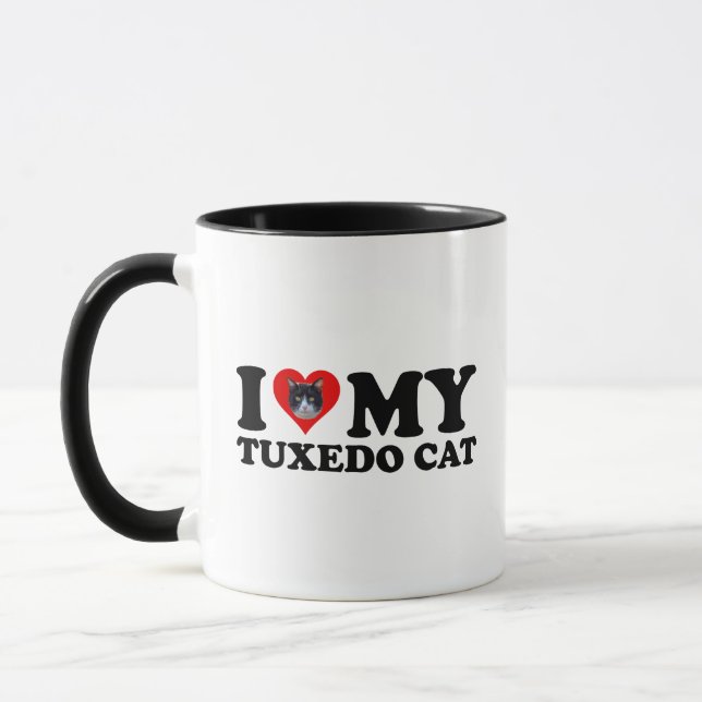 Caneca Eu Amo Meu Gato Tuxedo (Esquerda)