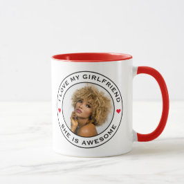 Caneca Eu Amo Meu Incrível Coração de Texto Foto Namorada