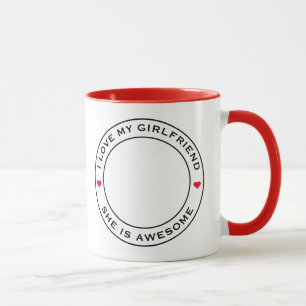 Caneca Eu Amo Meu Incrível Coração de Texto Foto Namorada