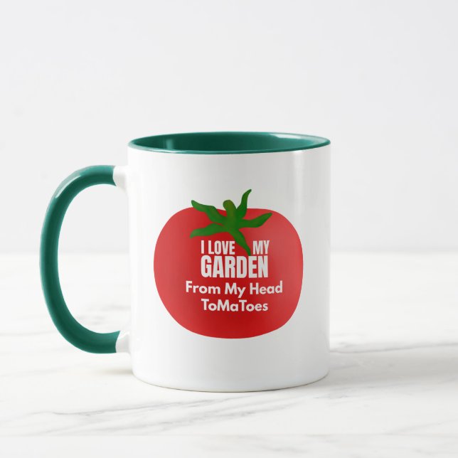 Caneca Eu Amo Meu Jardim Da Minha Cabeça Aos Tomates Cane (Esquerda)