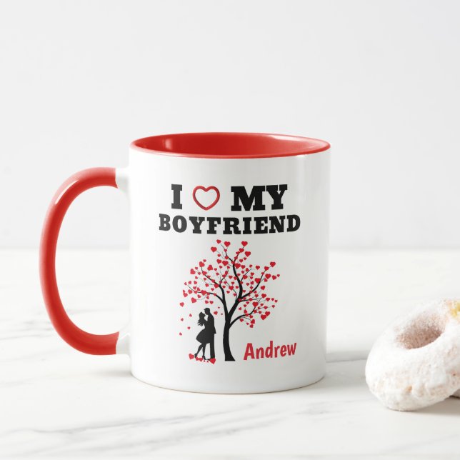 Caneca Eu amo meu Namorado de dois tons (Com Donut)