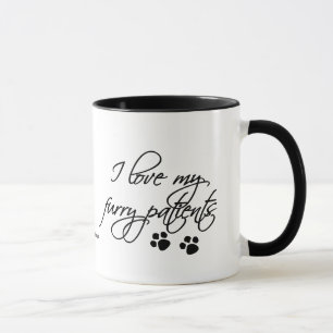 Caneca Eu amo meu peludo Paciente-com impressões da pata