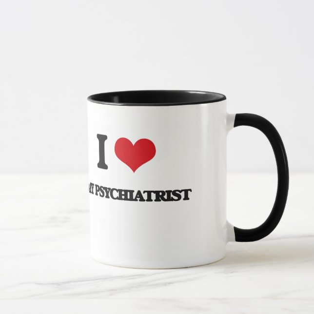 Caneca Eu amo meu psiquiatra (Direita)