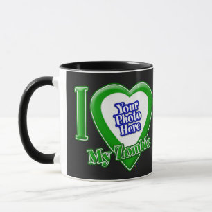 Caneca Eu Amo Meu Zombie Com Sua Foto