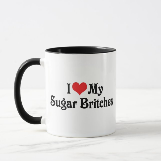 Caneca Eu Amo Meus Britânicos De Açúcar (Esquerda)