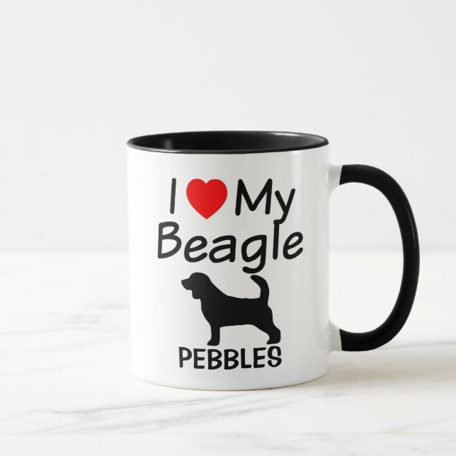 Caneca Eu Amo Meus Cachorros De Beagle (Direita)
