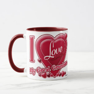 Caneca Eu amo minha avó Excelente vermelha - coração