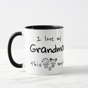 Caneca Eu amo minha avó tanto quanto isso Três crianças g