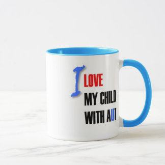 Caneca Eu amo minha criança com autismo - perito em