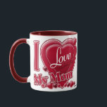 Caneca Eu amo minha mãe vermelha<br><div class="desc">Eu amo minha mãe vermelha</div>