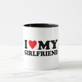 Caneca Eu Amo Minha Namorada - Design Clássico de Coração