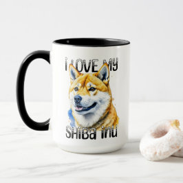 Caneca Eu Amo Minha Shiba Inu | Proprietário do cão