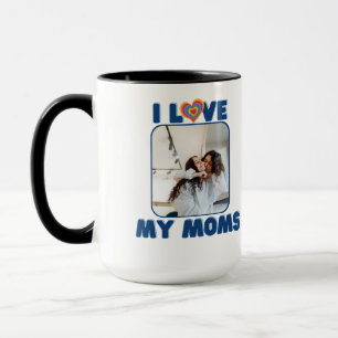 Caneca Eu amo minhas duas Mães com orgulho personalizar f