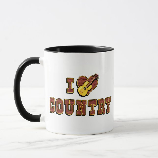 Caneca Eu Amo Música Country (Esquerda)