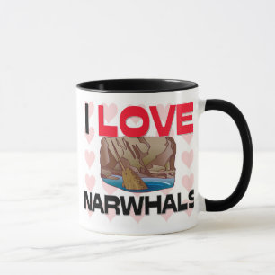 Caneca Eu amo Narwhals