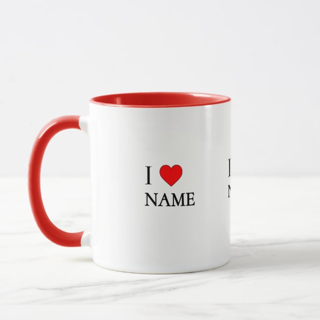 Caneca Eu amo nome (personalizável) (Esquerda)