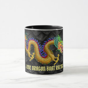 Caneca Eu amo o dragão Dourado da competência de barco 