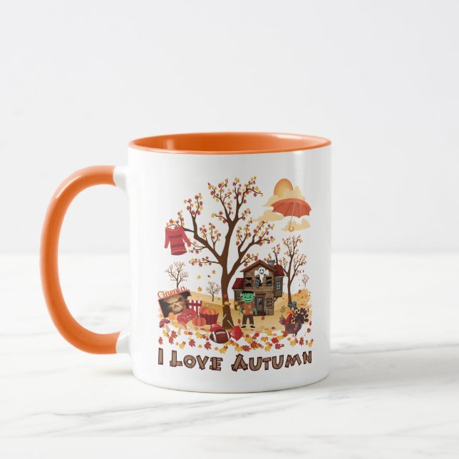 Caneca Eu amo o outono - cenário da queda (Esquerda)