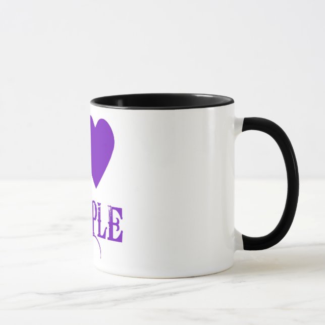 Caneca Eu amo o roxo com Purple Heart (Direita)
