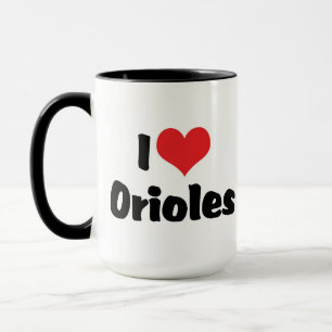 Caneca Eu Amo Orioles do Coração - Amante de Pássaros