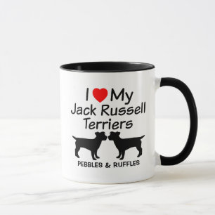 Caneca Eu Amo Os Meus Dois Jack Russell Terrier Dogs