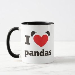 Caneca Eu Amo Pandas