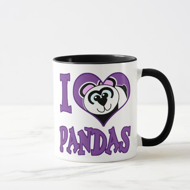 Caneca Eu amo pandas (Direita)