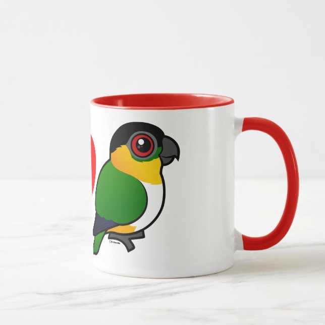 Caneca Eu amo papagaios de cabeça negra (Direita)