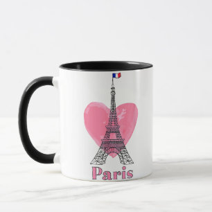 Caneca Eu Amo Paris Torre Eiffel França Presente
