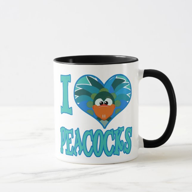Caneca Eu amo pavões (Direita)