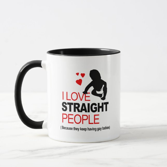 Caneca Eu Amo Pessoas Hétero (Esquerda)