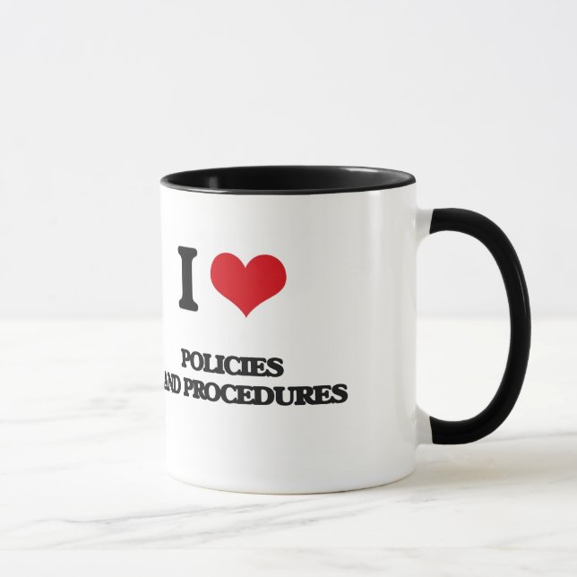 Caneca Eu amo políticas e procedimentos (Direita)