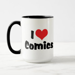 Caneca Eu amo quadrinhos do Coração - Amante de Quadrinho