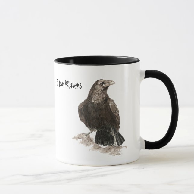 Caneca Eu amo Ravens Mug (Direita)