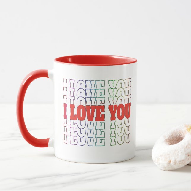 Caneca Eu Amo-Te Mug - Dia de os namorados Repetir Presen (Com Donut)