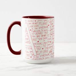 Caneca Eu Amo Um Você — Inicial Personalizada “A” Românti