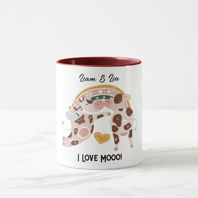 Caneca Eu Amo Uma Vaca Mooo Bonita Personalizada Dando-Lh (Centro)