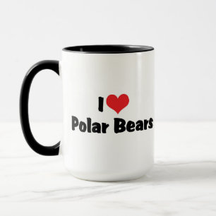 Caneca Eu Amo Ursos Polares do Coração