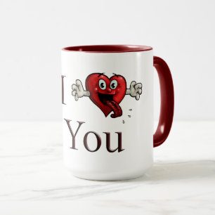 Caneca Eu Amo Você coração bobo